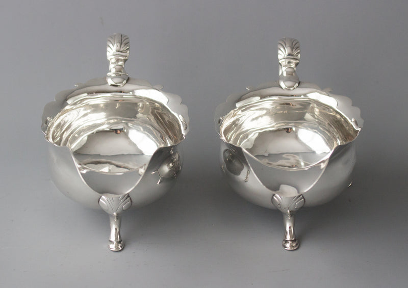 A Very Fine Pair of Heavy Geo. II Silver Sauce Boats, Lon 1742, Nicholas Sprimont