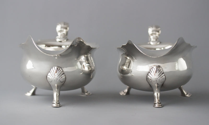 A Very Fine Pair of Heavy Geo. II Silver Sauce Boats, Lon 1742, Nicholas Sprimont