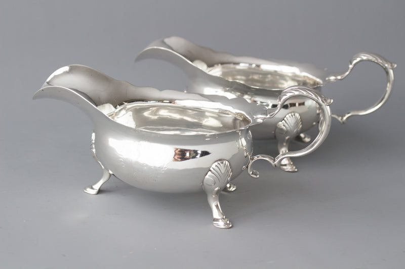 A Very Fine Pair of Heavy Geo. II Silver Sauce Boats, Lon 1742, Nicholas Sprimont