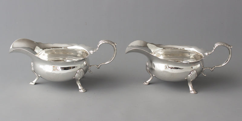 A Very Fine Pair of Heavy Geo. II Silver Sauce Boats, Lon 1742, Nicholas Sprimont