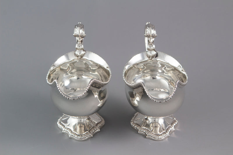 An Exceptional Pair of George III Silver Sauce Boats London 1771, William Skeen