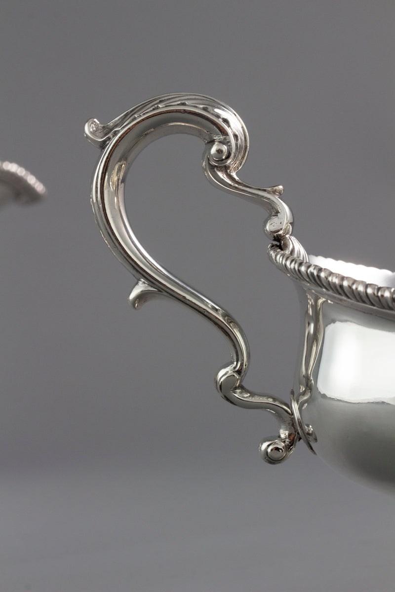 An Exceptional Pair of George III Silver Sauce Boats London 1771, William Skeen
