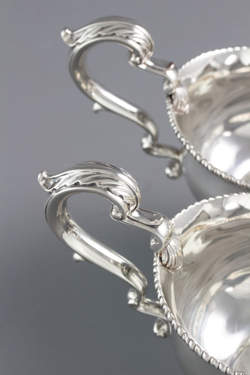 An Exceptional Pair of George III Silver Sauce Boats London 1771, William Skeen