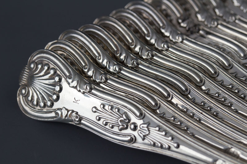 A Very Good Victorian King's Pattern Silver Service/Canteen for 12 London 1895 by George Lambert and Co.