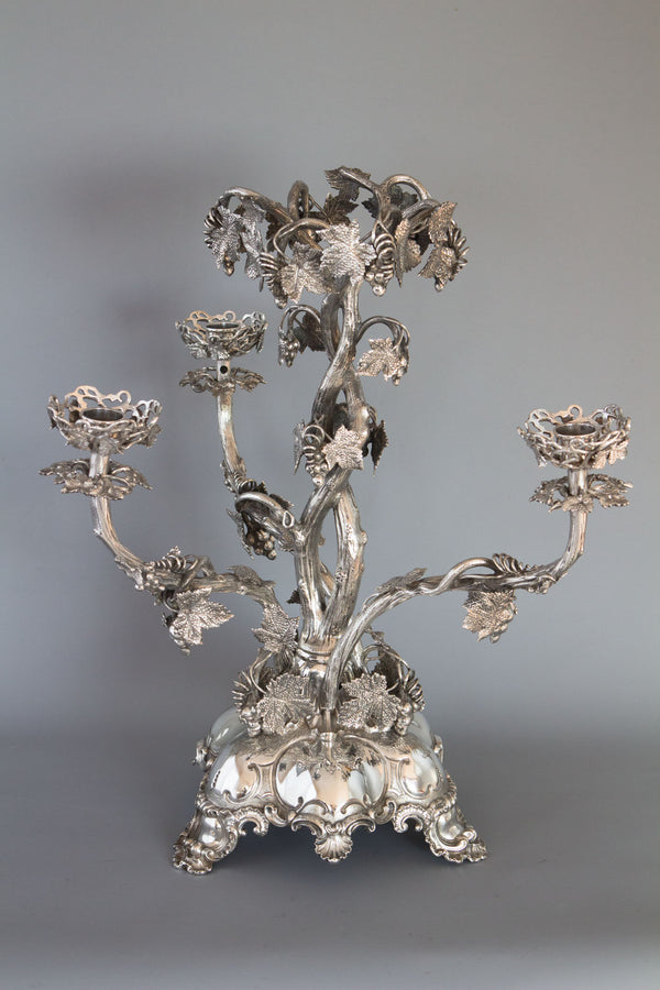 A Spectacular Late 19C Silver Plate Table Centrepiece Candelabra