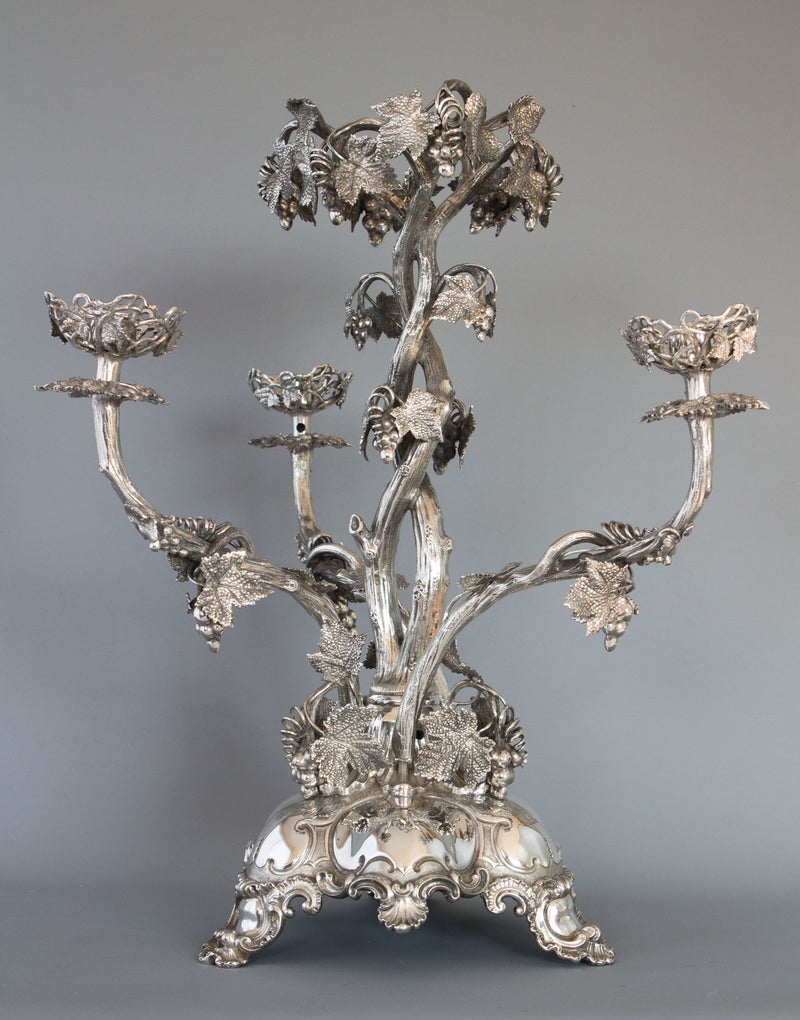 A Spectacular Late 19C Silver Plate Table Centrepiece Candelabra