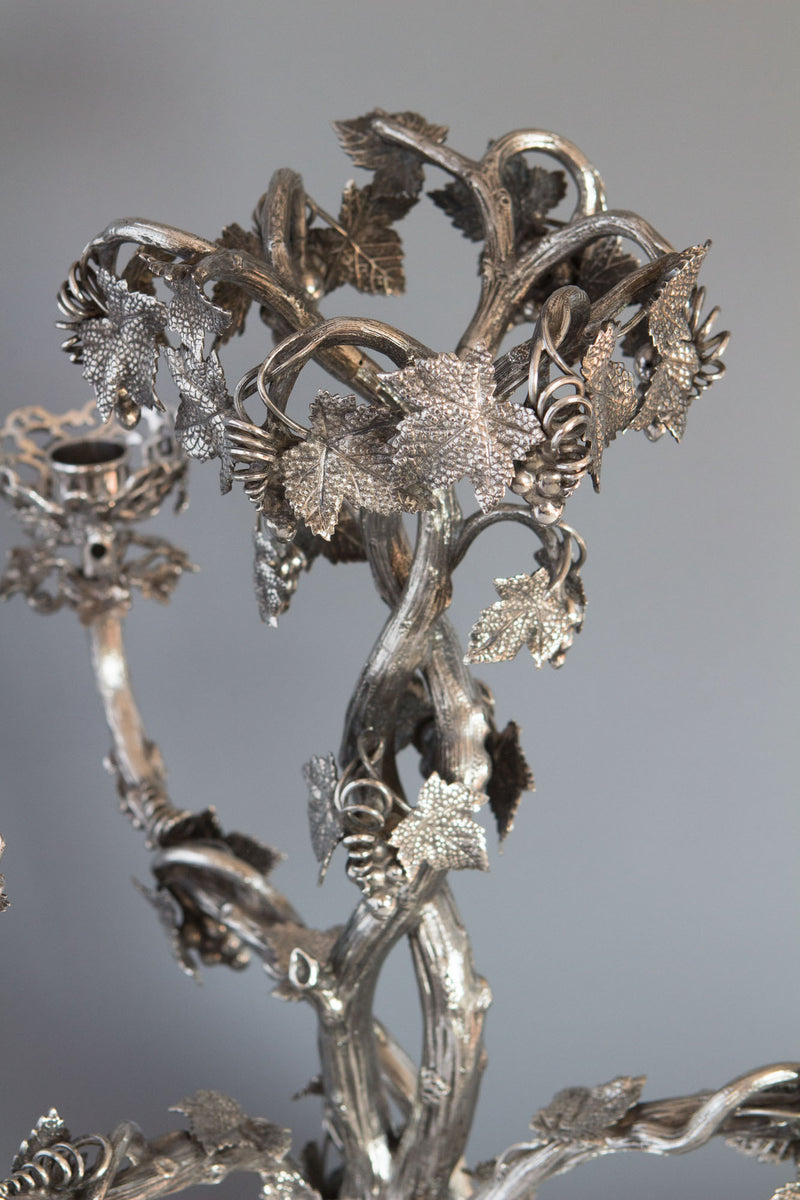 A Spectacular Late 19C Silver Plate Table Centrepiece Candelabra