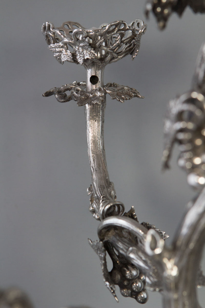 A Spectacular Late 19C Silver Plate Table Centrepiece Candelabra