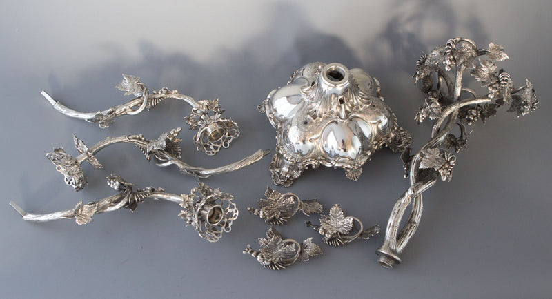 A Spectacular Late 19C Silver Plate Table Centrepiece Candelabra