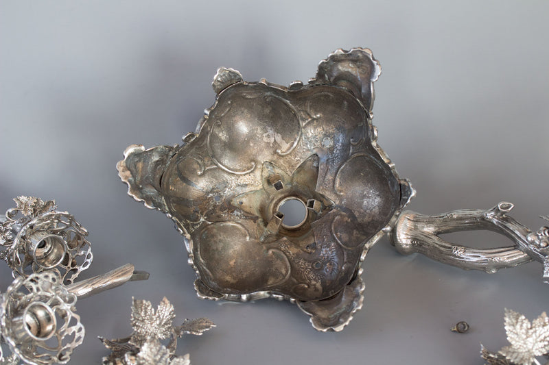 A Spectacular Late 19C Silver Plate Table Centrepiece Candelabra