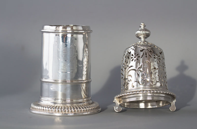 A very rare William III britannia silver lighthouse caster, London 1698 by Andrew Raven