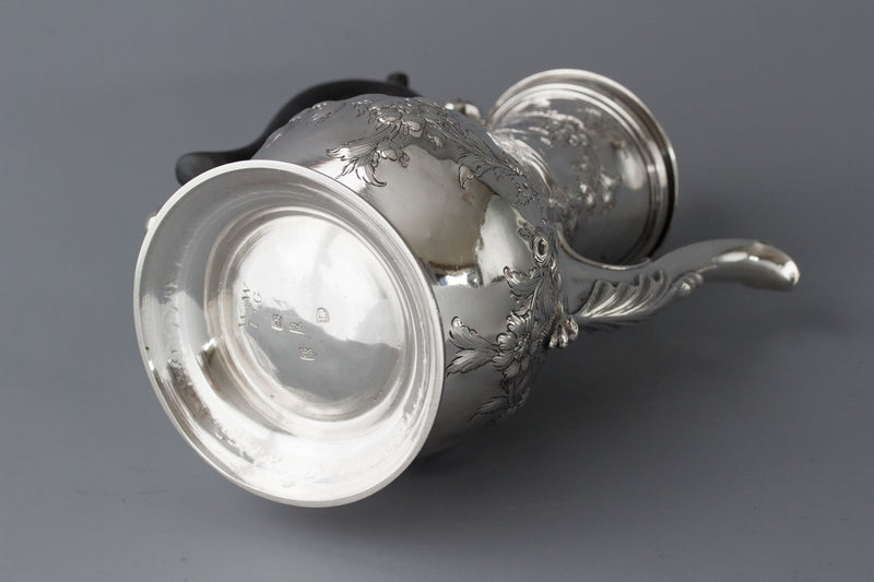 A Georgian Silver Coffee Pot London 1770 by Walter Brind