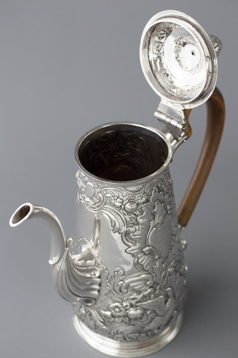 A George II Irish Silver Coffee Pot, Dublin circa 1734