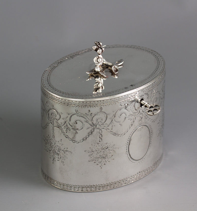 A George III Silver Tea Box or Caddy London 1772 by Aaron Lestourgeon