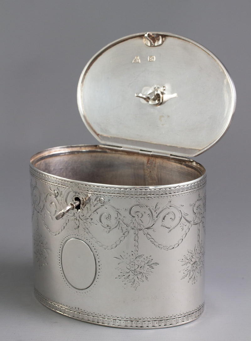 A George III Silver Tea Box or Caddy London 1772 by Aaron Lestourgeon