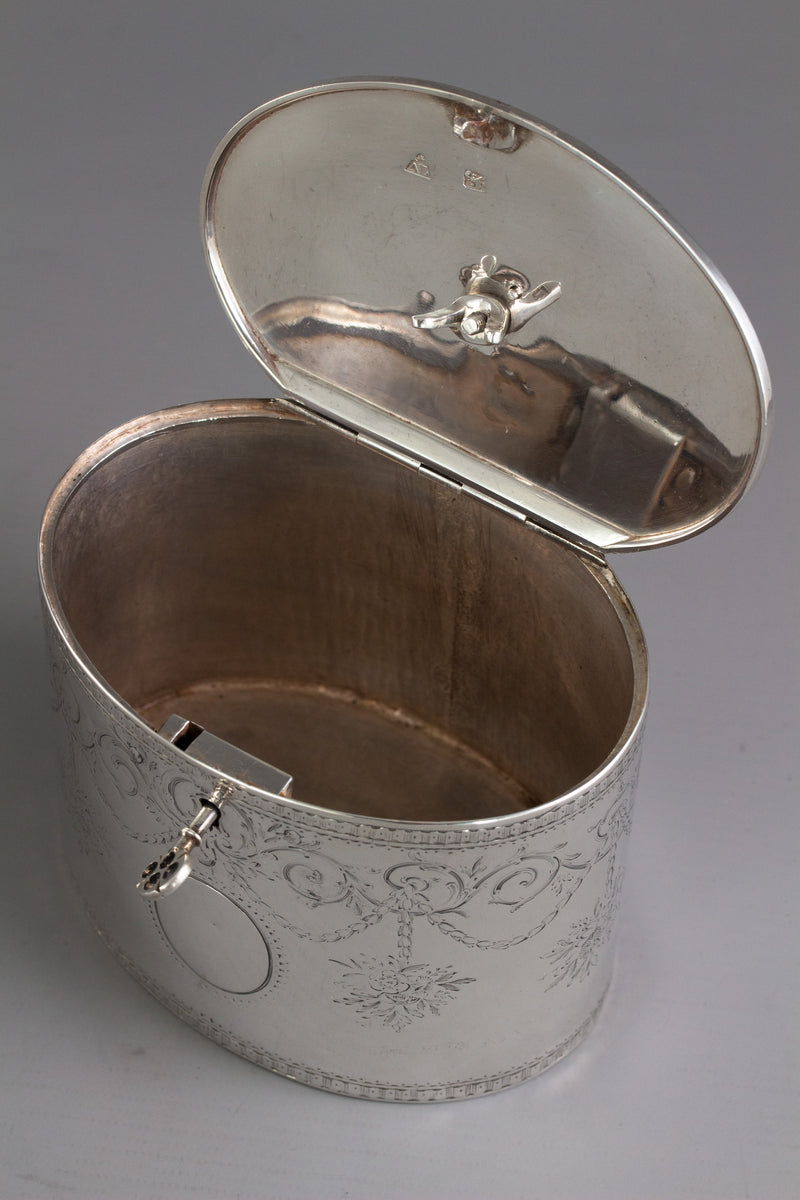 A George III Silver Tea Box or Caddy London 1772 by Aaron Lestourgeon