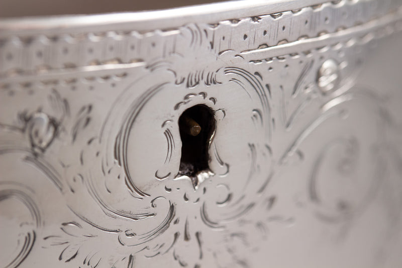 A George III Silver Tea Box or Caddy London 1772 by Aaron Lestourgeon