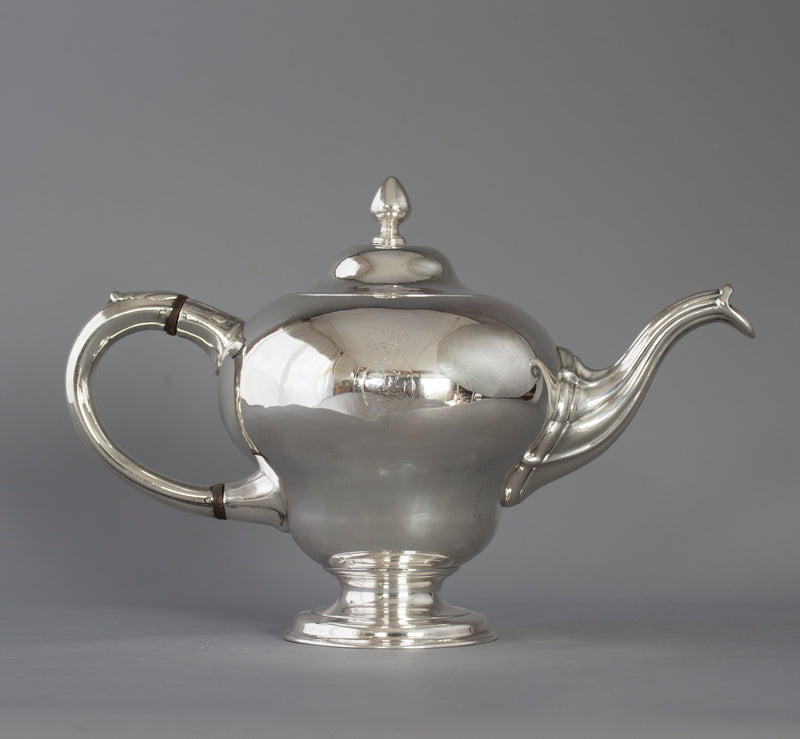 A George II Scottish Silver Teapot, by Edward Lothian, Edinburgh 1749