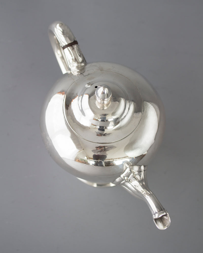 A George II Scottish Silver Teapot, by Edward Lothian, Edinburgh 1749