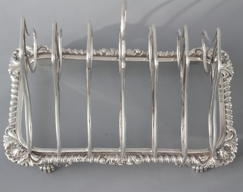 A Very Good Silver Seven Bar Toast Rack London 1815 by Joseph Angell
