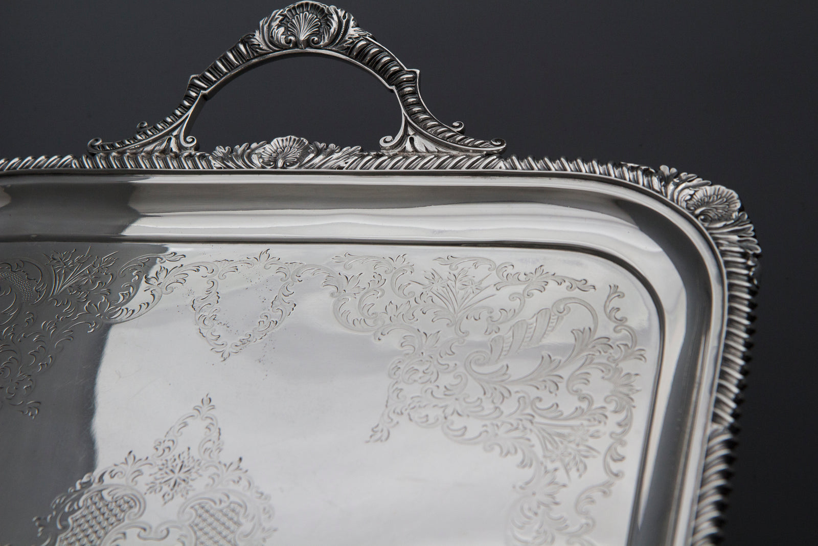 A Very Good Victorian Silver Tea or Drinks Tray, Atkin Bros