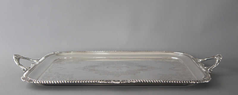 A Very Good Victorian Silver Tea or Drinks Tray, Atkin Bros, Sheffield 1899