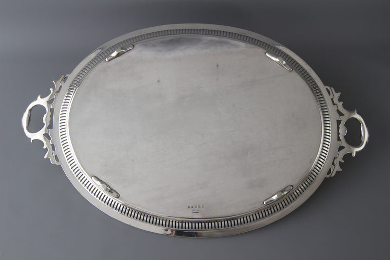 A Large Victorian Silver Tea/Drinks Tray Sheffield 1859 by Martin Hall & Co