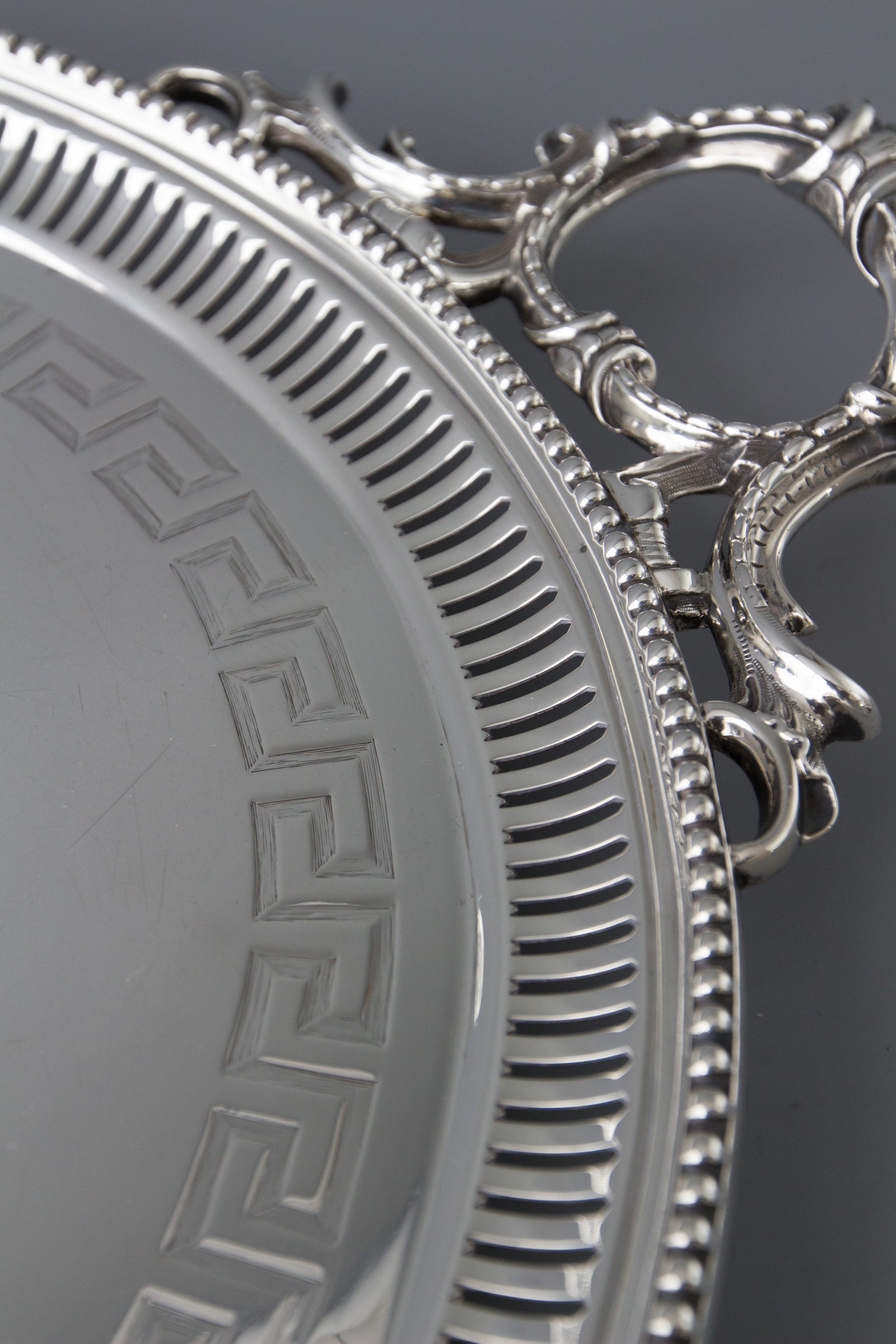 A Large Victorian Silver Tea/Drinks Tray Sheffield 1859 by Martin