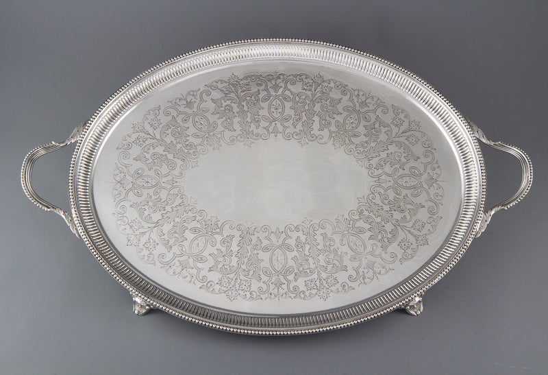 A Late Victorian Silver Tea or Drinks Tray London 1886 by Charles Boyton