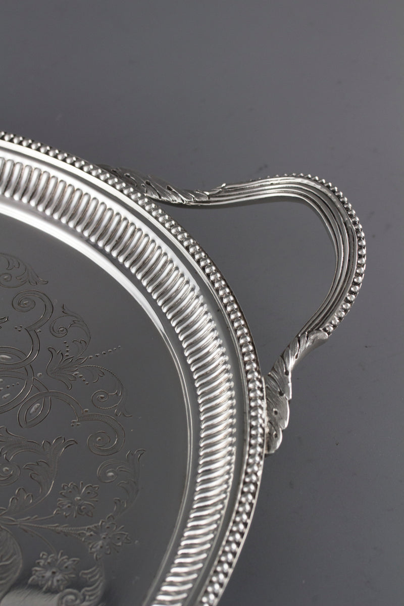 A Late Victorian Silver Tea or Drinks Tray London 1886 by Charles Boyton
