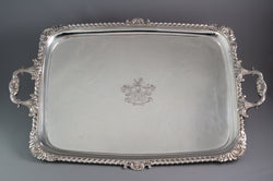 A George III Irish Silver Tray, James le Bas Dublin 1825