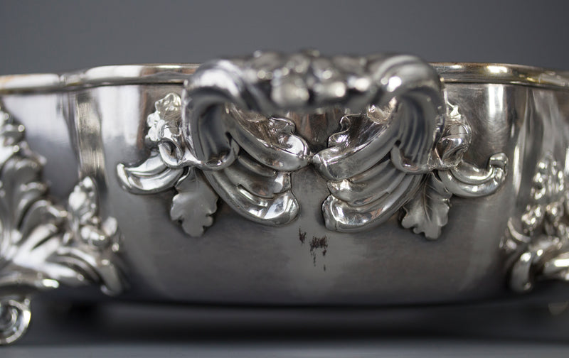 An Outstanding Pair of Silver Vegetable Tureens or Entree Dishes with Silver-Plated Warming Stands, by Joseph Angell & Son, London 1845