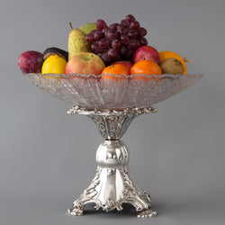 An Early Victorian Silver and Glass Table Centrepiece or Comport Birmingham 1845 by Robinson, Edkins and Aston