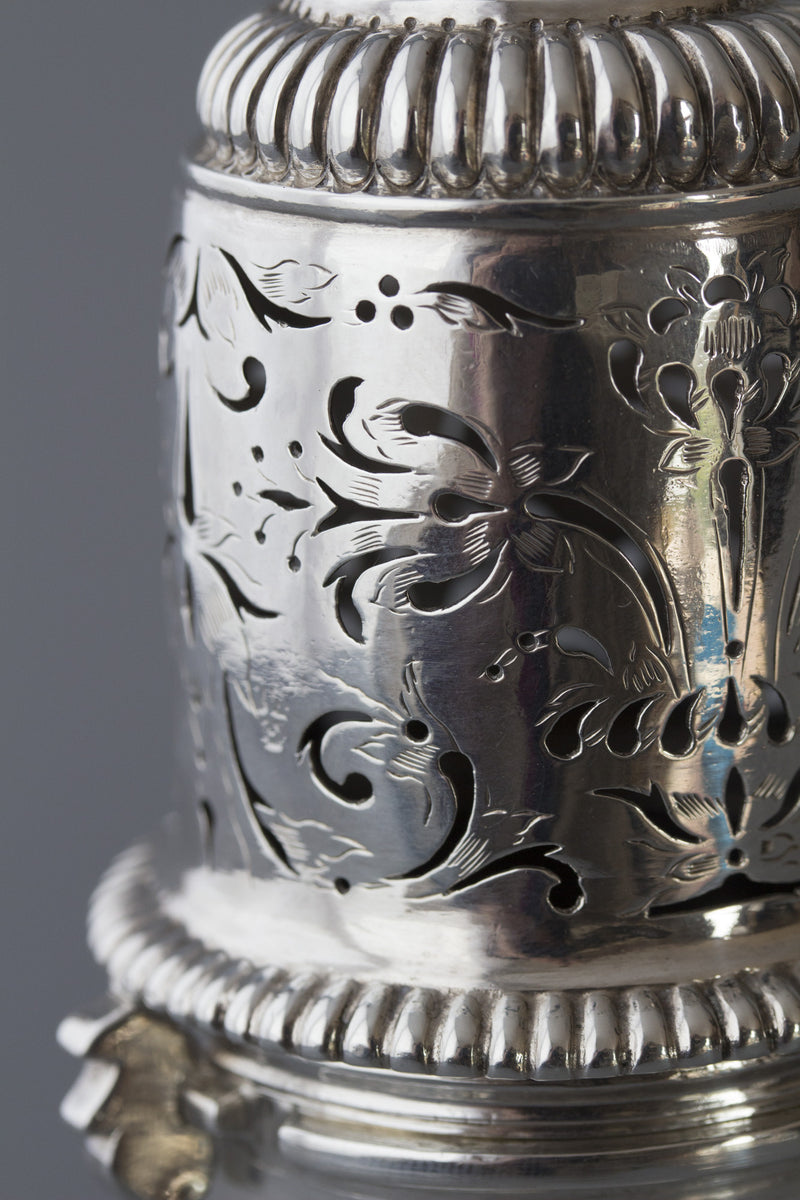 A very rare William III britannia silver lighthouse caster, London 1698 by Joseph Ward