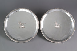 A Pair of George III Silver Waiters or Trays London 1775 by John Carter