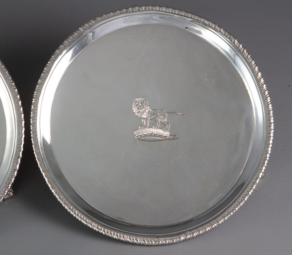 A Pair of George III Silver Waiters or Trays London 1775 by John Carter