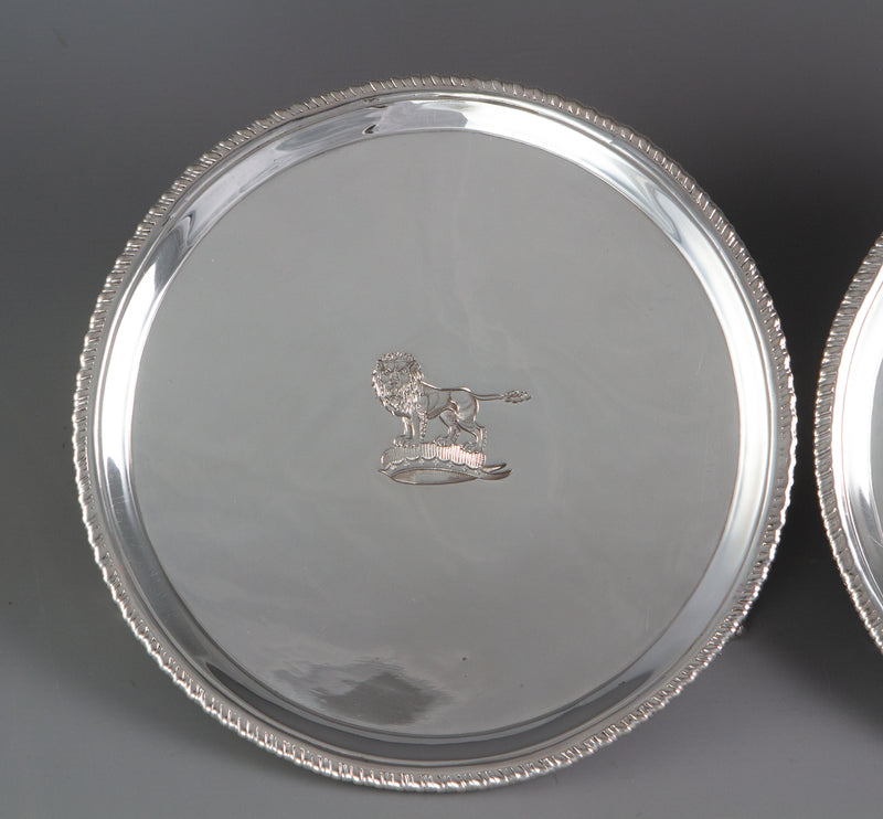 A Pair of George III Silver Waiters or Trays London 1775 by John Carter