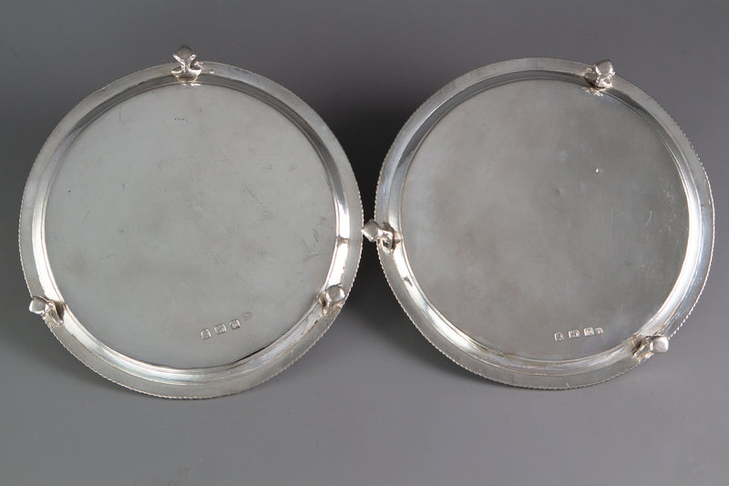 A Pair of George III Silver Waiters or Trays London 1775 by John Carter