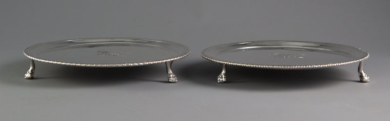 A Pair of George III Silver Waiters or Trays London 1775 by John Carter