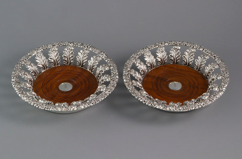 A Very Fine Pair of George III Silver Wine Coasters  Sheffield 1818 by John and Thomas Settle