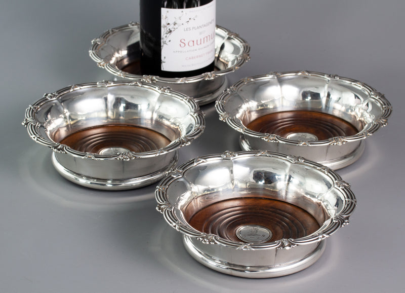 A Set of Four William IV  Silver Wine Coasters Sheffield 1830 by S.C Younge & Co