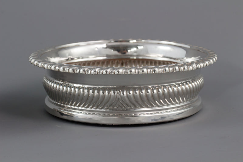 A Large Pair of George III Silver Wine Coasters, Sheffield 1819 by T & J Settle