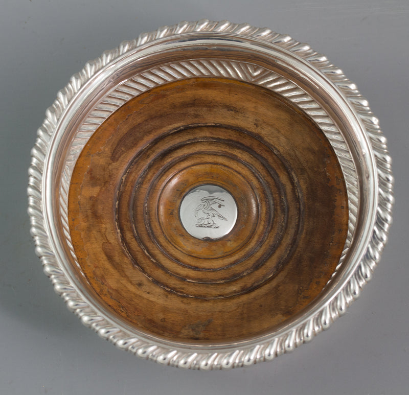 A Large Pair of George III Silver Wine Coasters, Sheffield 1819 by T & J Settle