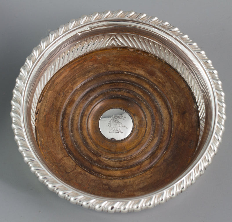 A Large Pair of George III Silver Wine Coasters, Sheffield 1819 by T & J Settle