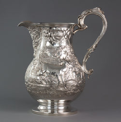 A Large Georgian Silver Wine Jug or Ewer London 1824 by William Eley II