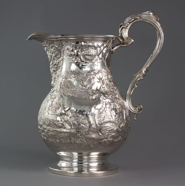 A Large Georgian Silver Wine Jug or Ewer London 1824 by William Eley II