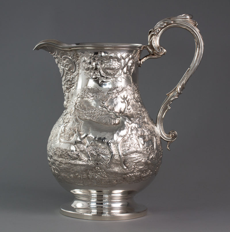 A Large Georgian Silver Wine Jug or Ewer London 1824 by William Eley II