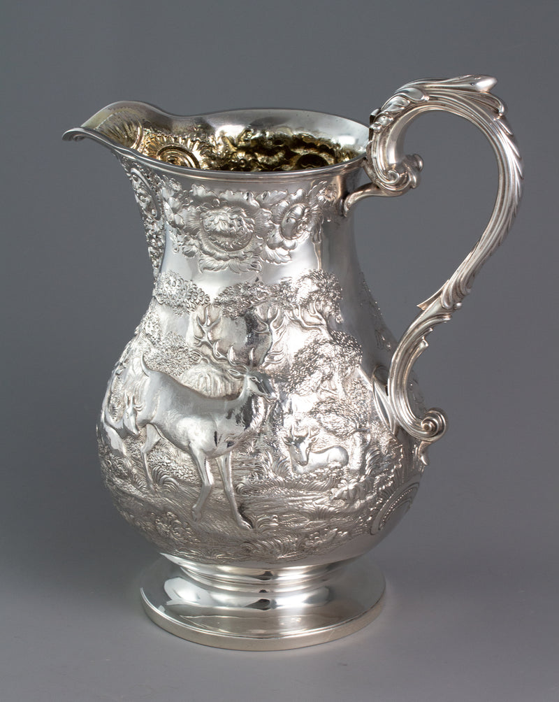 A Large Georgian Silver Wine Jug or Ewer London 1824 by William Eley II