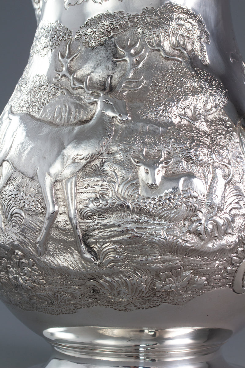 A Large Georgian Silver Wine Jug or Ewer London 1824 by William Eley II