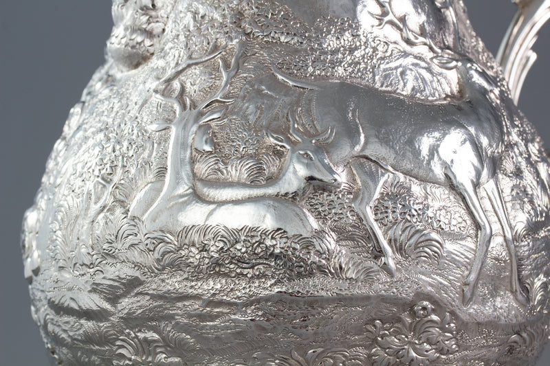 A Large Georgian Silver Wine Jug or Ewer London 1824 by William Eley II